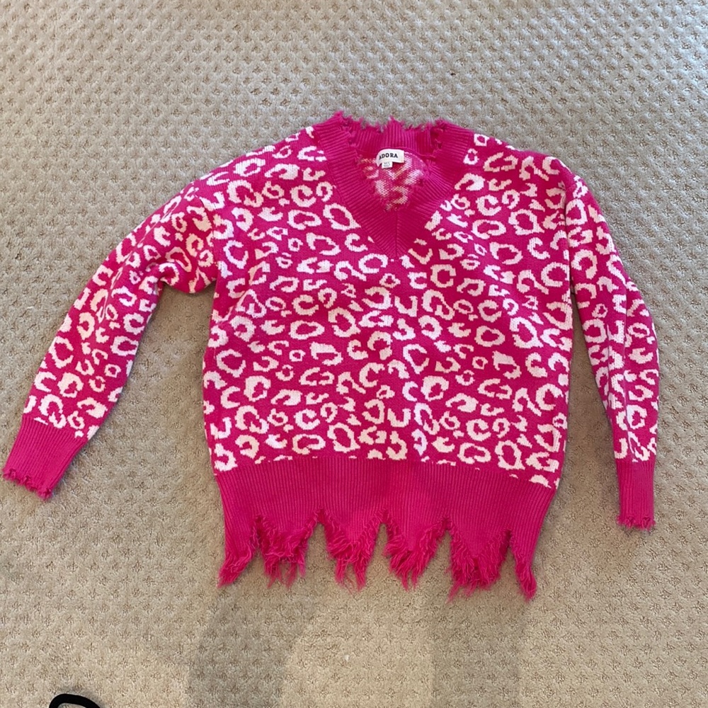 hot pink cheetah sweater